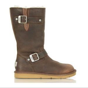 UGG Kensington Brown Leather Shearling Winter Boots